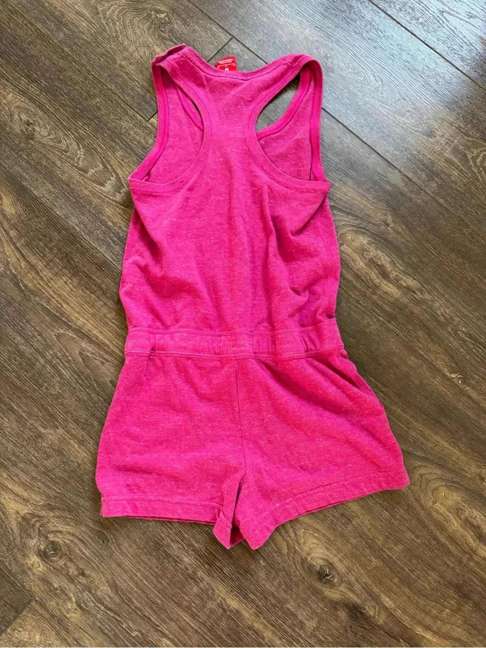 Nike Girls Pink Romper Size M Racerback One Piece Drawstring Shorts EUC